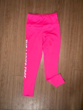 The Ladies Edge Neon Pink High-Waist Active Leggings with Side Logo